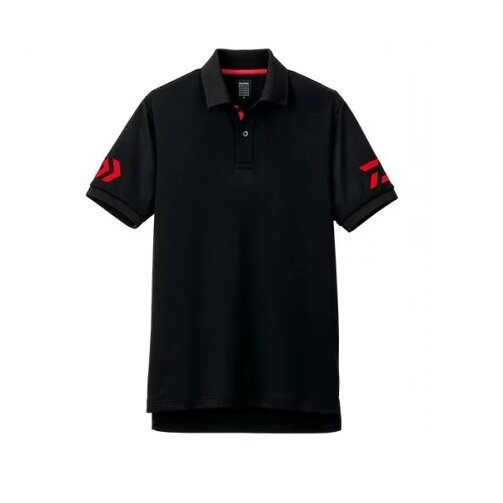 Daiwa DE-7906 Black X Red Gr. 4XL Polo Shirt Angelshirt XXXXL Polohemd