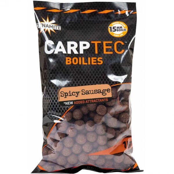 Dynamite Baits Carptec Spicy Sausage 15mm / 1kg Boilies Karpfenk&ouml;der