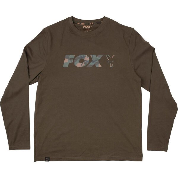 Fox Khaki / Camo Longsleeve Shirt Gr. S Langarmshirt Angeln Bekleidung SALE