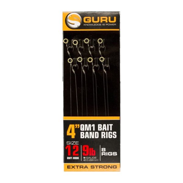 Guru Bayonets Super MWG Ready Rig 4&quot; Size 14 0,19mm Vorfach mit Bait Band