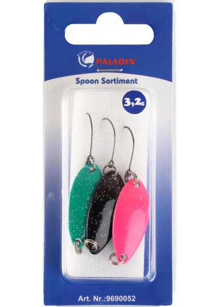 Paladin Spoon Sortiment 3,2g 3x Kunstk&ouml;der Spinnfischen Set